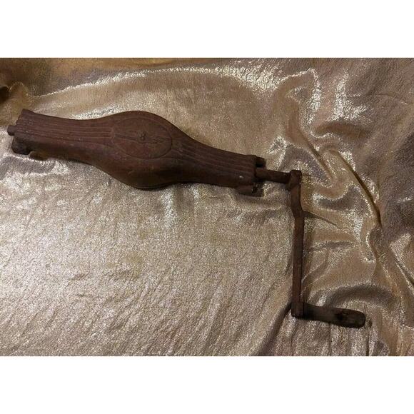LARGE Vintage Antique 8-Quart ICE CREAM FREEZER Maker HAND-CRANK Industrial Deco